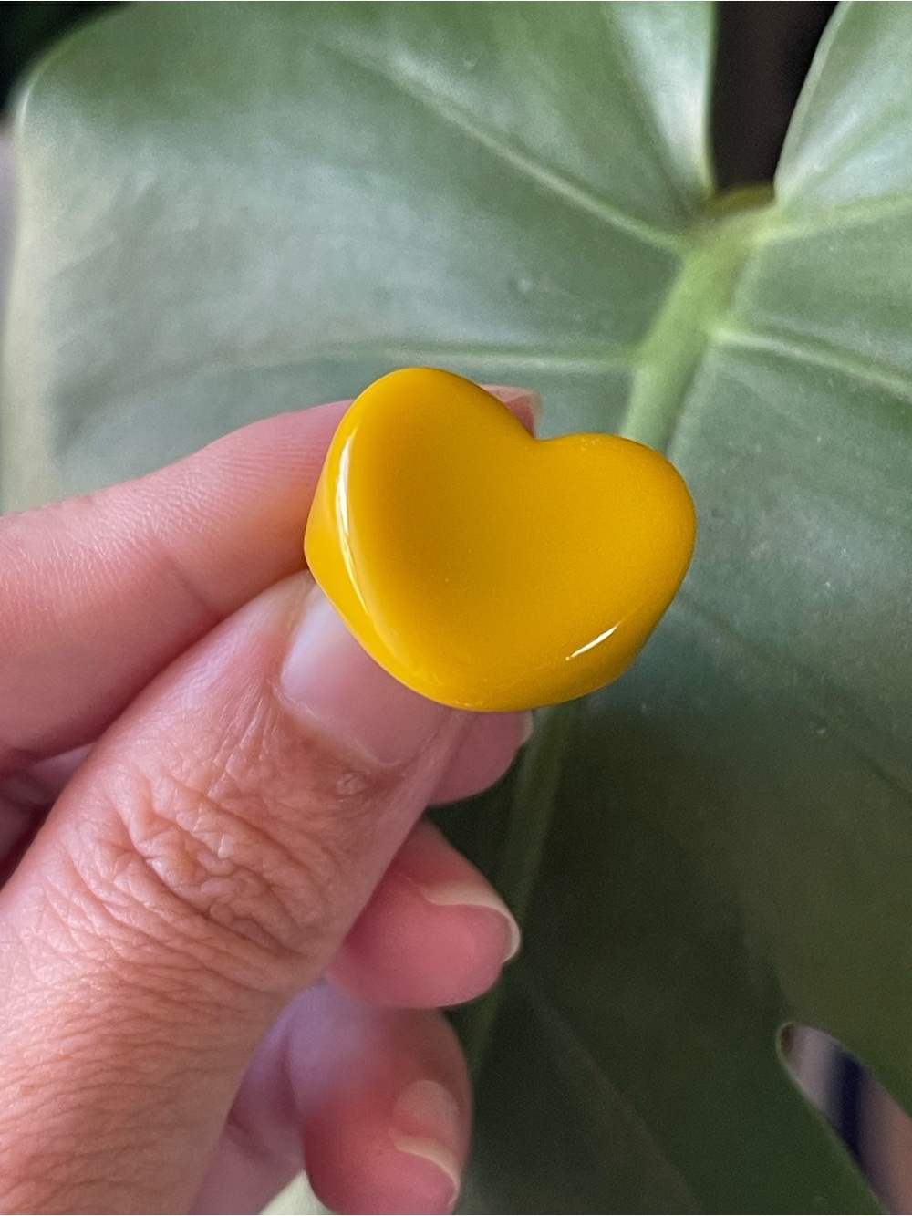 Yellow Heart Resin Ring